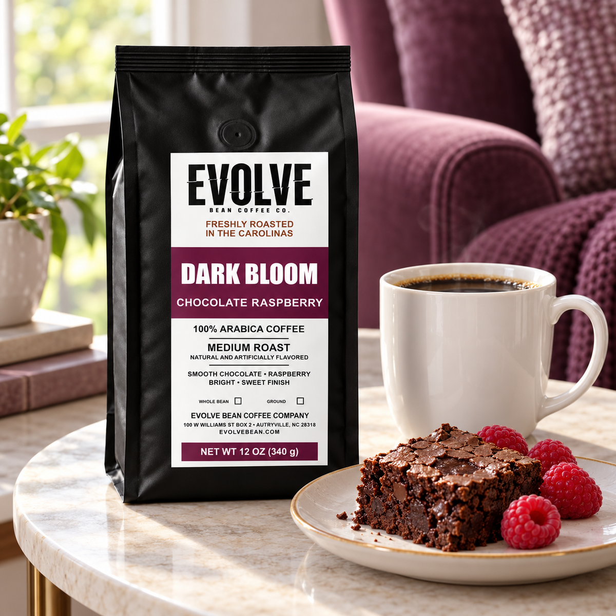 DARK BLOOM  Chocolate Raspberry Flavored Coffee
